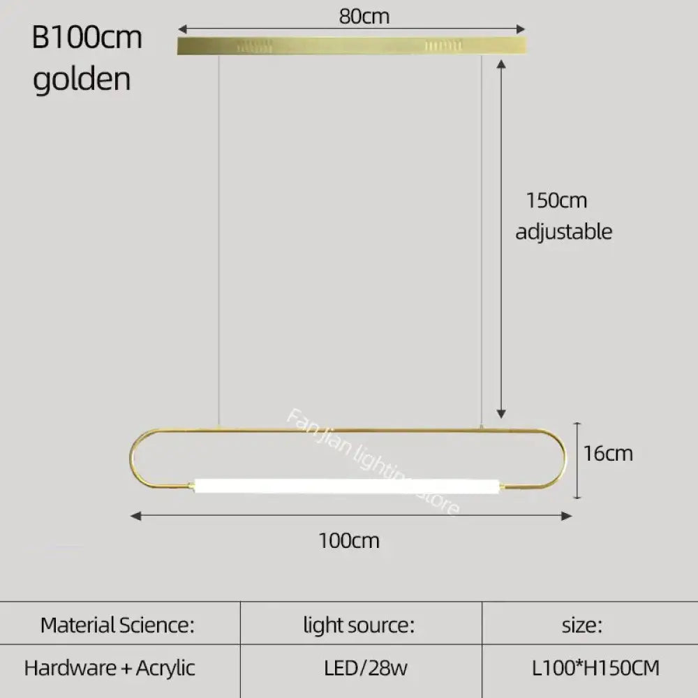 DecorBites™ Nordic Minimalist Bar Hanging Rectangular Frame Pendant Light