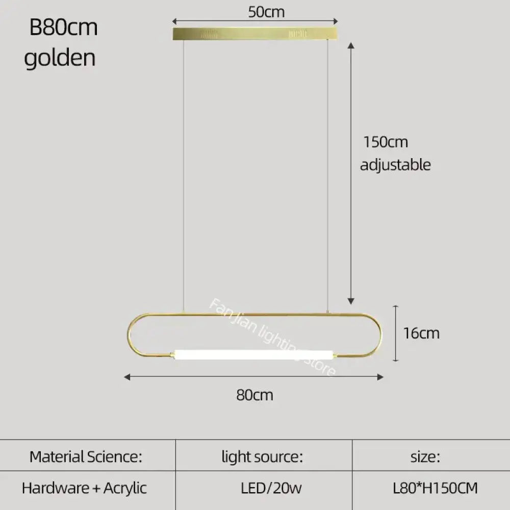 DecorBites™ Nordic Minimalist Bar Hanging Rectangular Frame Pendant Light