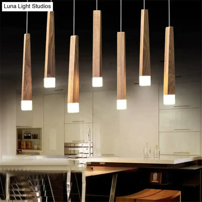 Nordic minimalist wood art pendant lamp for dining room