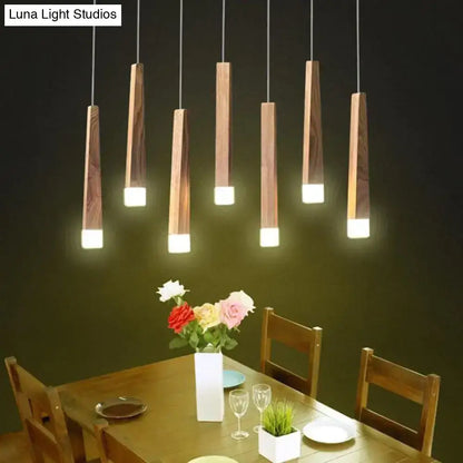 Nordic minimalist wood art pendant lamp for dining room