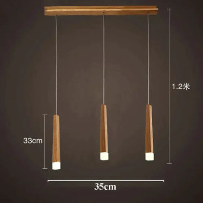 Nordic minimalist wood art pendant lamp for dining room