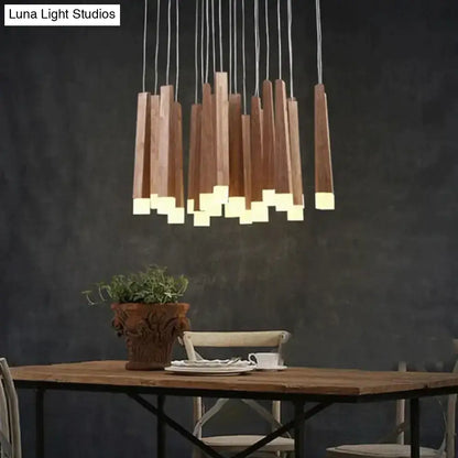 Nordic minimalist wood art pendant lamp for dining room