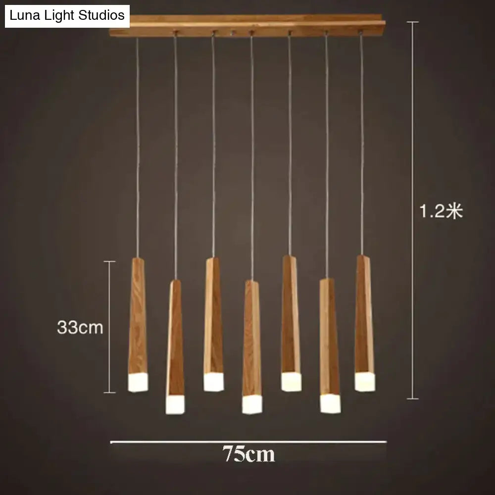 Nordic minimalist wood art pendant lamp for dining room