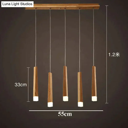 Nordic minimalist wood art pendant lamp for dining room