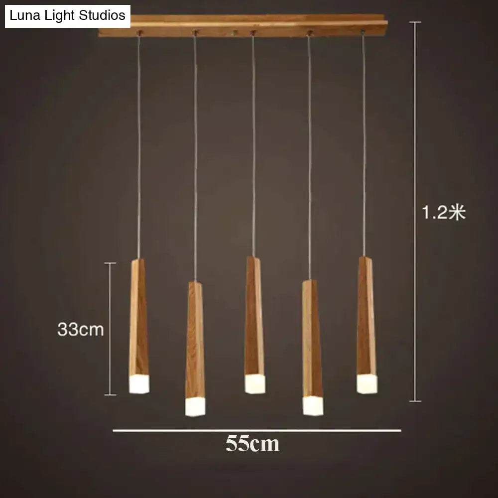 Nordic minimalist wood art pendant lamp for dining room