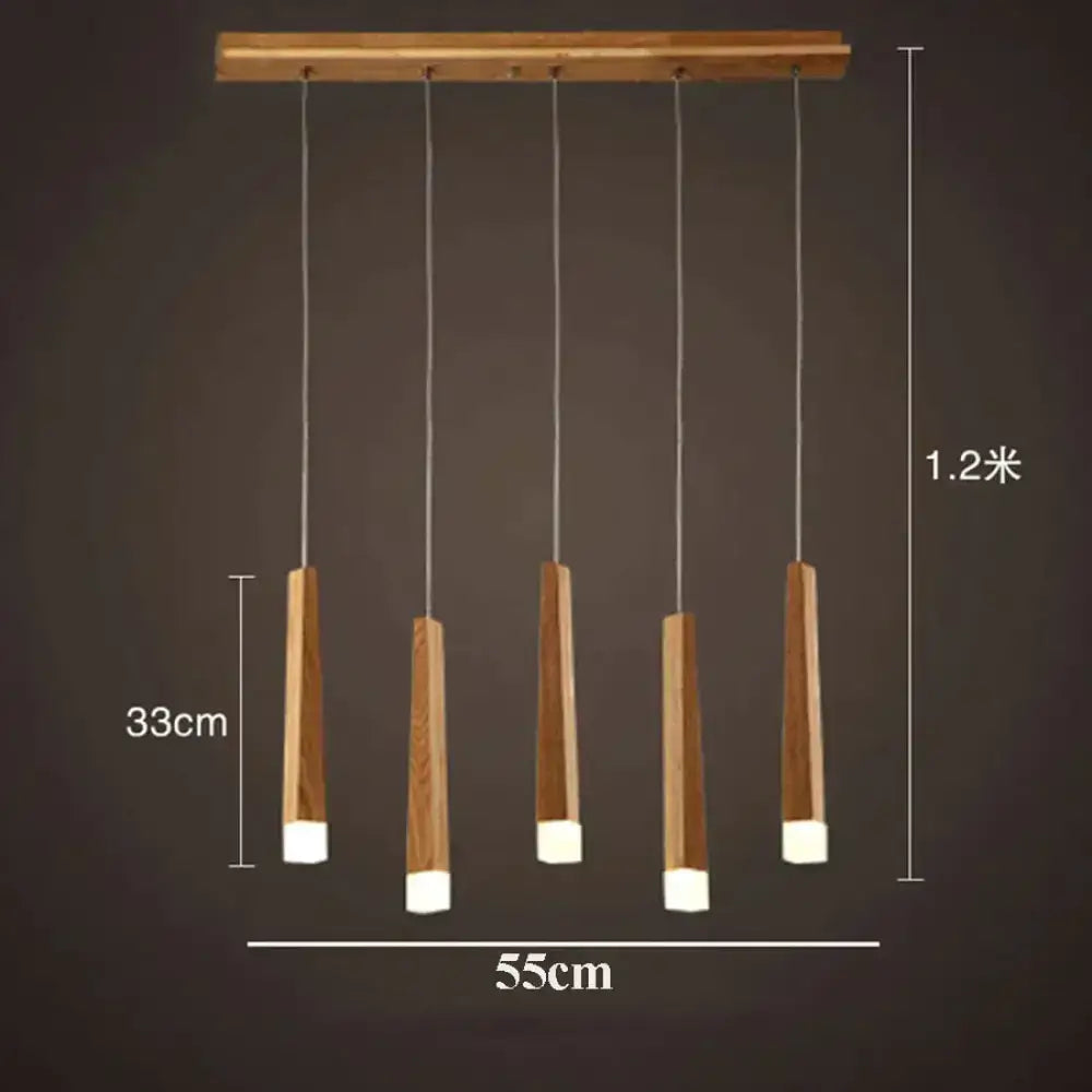 Nordic minimalist wood art pendant lamp for dining room