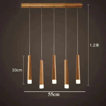Nordic minimalist wood art pendant lamp for dining room
