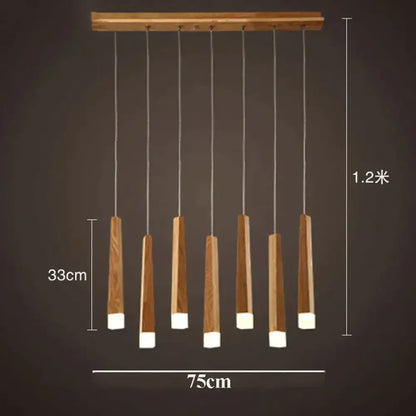 Nordic minimalist wood art pendant lamp for dining room