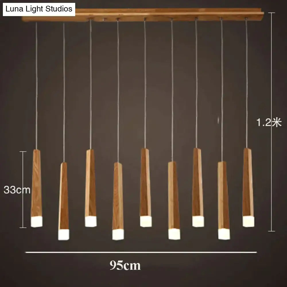 Nordic minimalist wood art pendant lamp for dining room