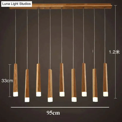 Nordic minimalist wood art pendant lamp for dining room