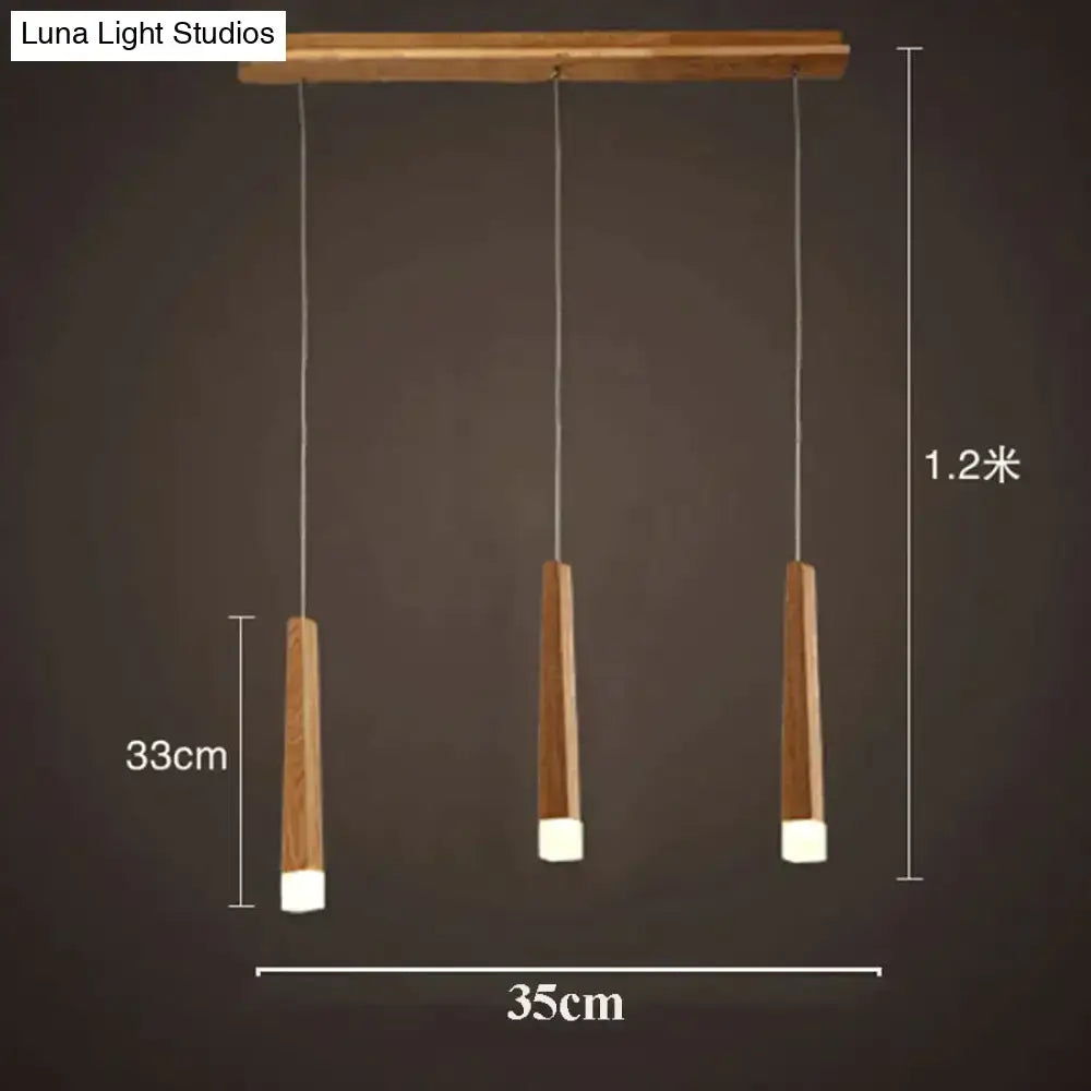 Nordic minimalist wood art pendant lamp for dining room