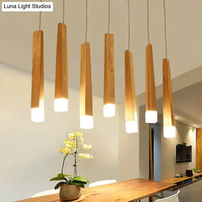 Nordic minimalist wood art pendant lamp for dining room