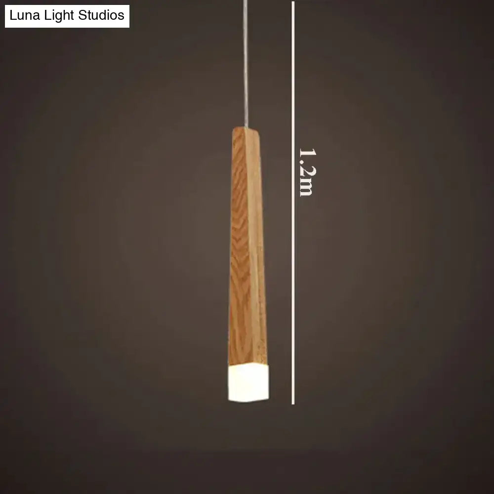 Nordic minimalist wood art pendant lamp for dining room