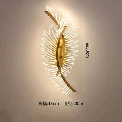 DecorBites™ Nordic modern art bedside feather LED Wall Lamp