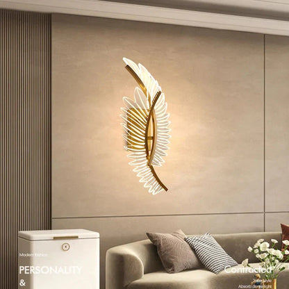 DecorBites™ Nordic modern art bedside feather LED Wall Lamp