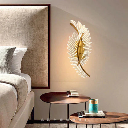 DecorBites™ Nordic modern art bedside feather LED Wall Lamp