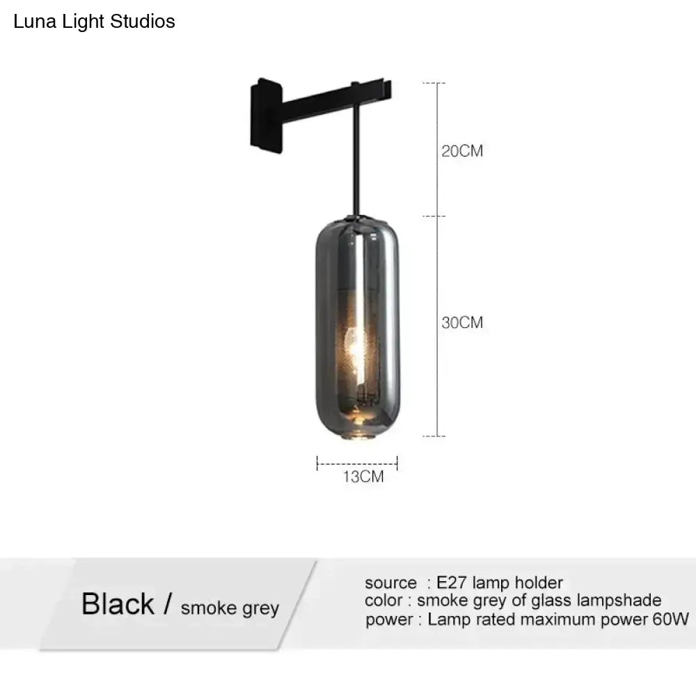 Nordic modern decor brass and glass wall lamp for bedroom