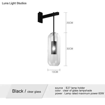 Nordic modern decor brass and glass wall lamp for bedroom