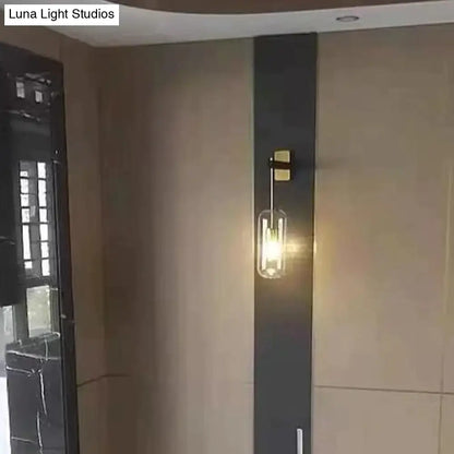 Nordic modern decor brass and glass wall lamp for bedroom