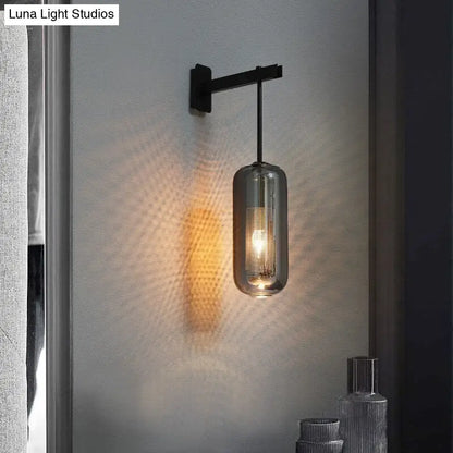 Nordic modern decor brass and glass wall lamp for bedroom