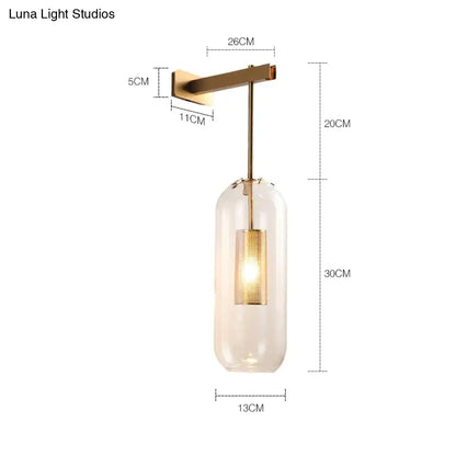 DecorBites™ Nordic Modern Decor Glass Lampshade for Bedroom Study Room Stairs Art Wall Lamp