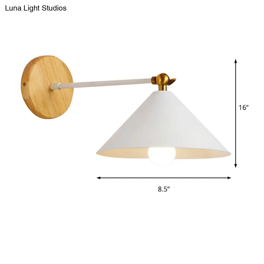 DecorBites™ Nordic Modern Rotatable Pyramid Wall Lighting in White, Metallic Sconce Light for Bedroom
