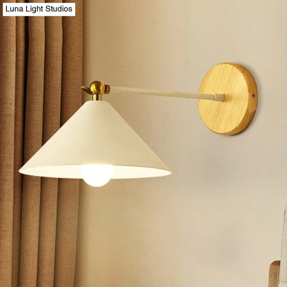DecorBites™ Nordic Modern Rotatable Pyramid Wall Lighting in White, Metallic Sconce Light for Bedroom