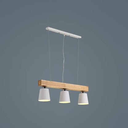 DecorBites™ Nordic Modern Wood Island Pendant with Metal Lampshade: Stylish Hanging Lamp for Work Rooms