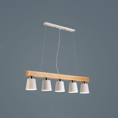 DecorBites™ Nordic Modern Wood Island Pendant with Metal Lampshade: Stylish Hanging Lamp for Work Rooms