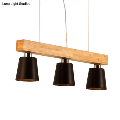 DecorBites™ Nordic Modern Wood Island Pendant with Metal Lampshade: Stylish Hanging Lamp for Work Rooms