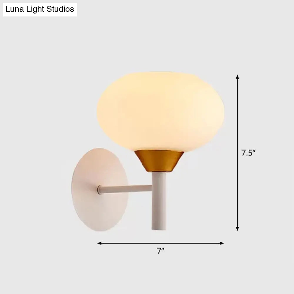 DecorBites™ Nordic Opal Glass Wall Sconce with White Bud Shape and 1 Bulb Mounting