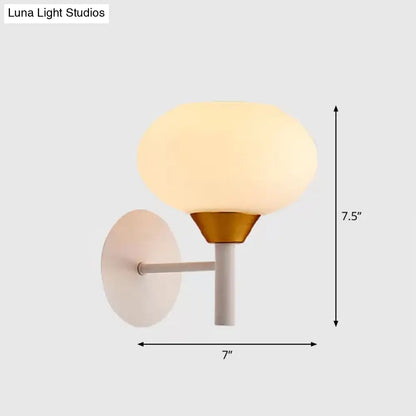 DecorBites™ Nordic Opal Glass Wall Sconce with White Bud Shape and 1 Bulb Mounting