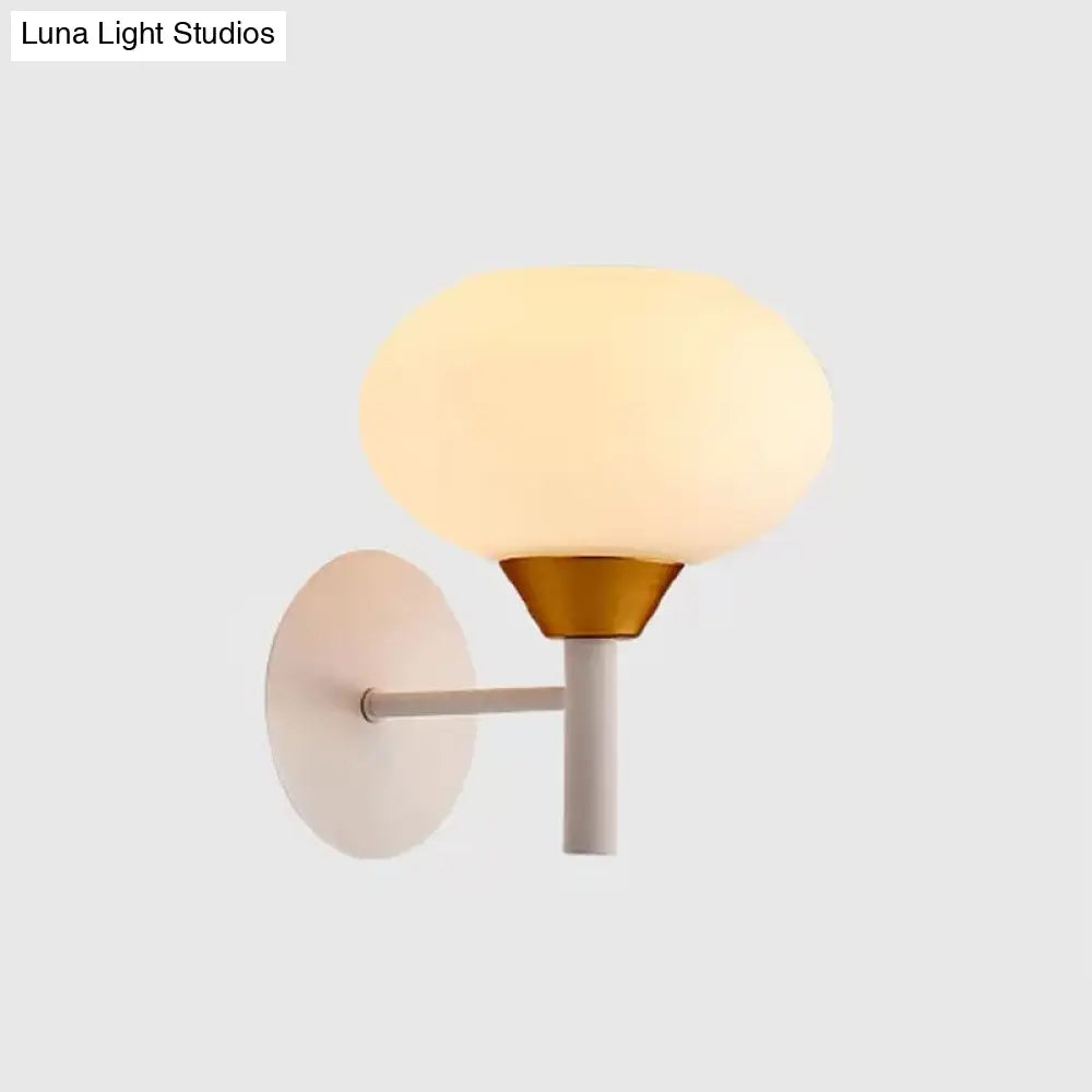 DecorBites™ Nordic Opal Glass Wall Sconce with White Bud Shape and 1 Bulb Mounting