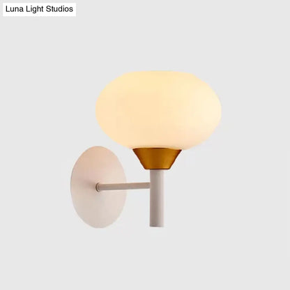 DecorBites™ Nordic Opal Glass Wall Sconce with White Bud Shape and 1 Bulb Mounting