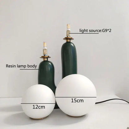 Nordic pink & green glass ball table lamp for bedroom decor