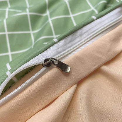 DecorBites™ Nordic Plaid Cotton Bedding Set - Queen/King