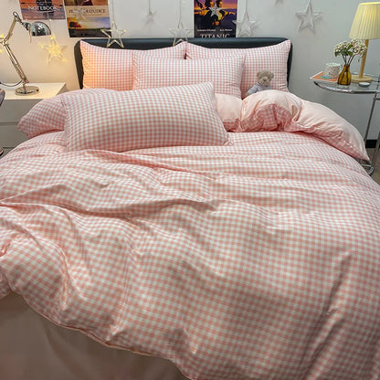 DecorBites™ Nordic Plaid Cotton Bedding Set - Queen/King