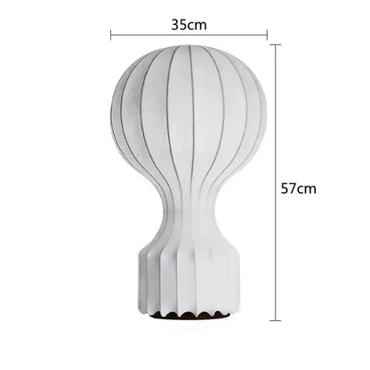 Nordic ribbed white silk table lamp for bedroom decor