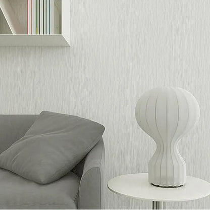 Nordic ribbed white silk table lamp for bedroom decor
