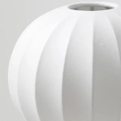 Nordic ribbed white silk table lamp for bedroom decor