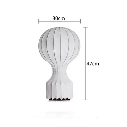 Nordic ribbed white silk table lamp for bedroom decor