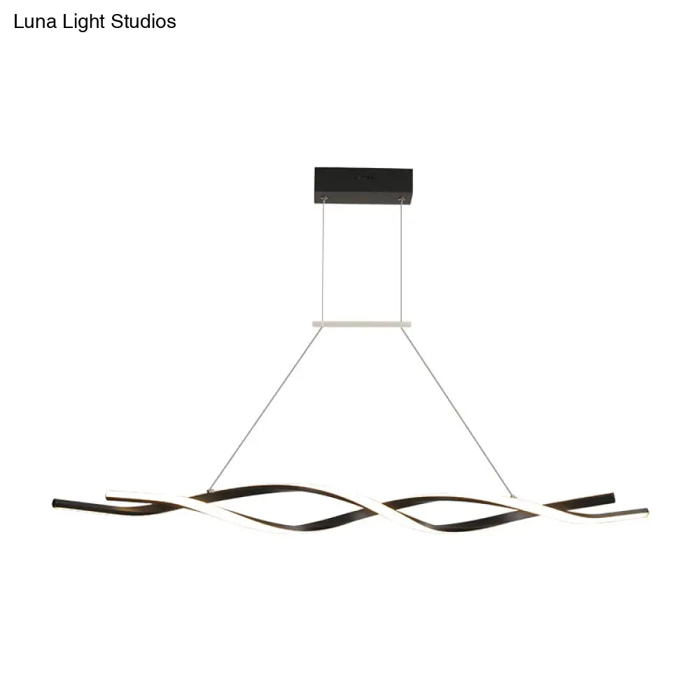 DecorBites™ Nordic Style Acrylic Twisted Island LED Pendant Light, Black Ceiling Fixture