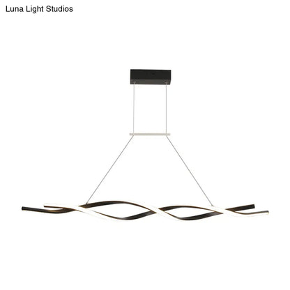 DecorBites™ Nordic Style Acrylic Twisted Island LED Pendant Light, Black Ceiling Fixture