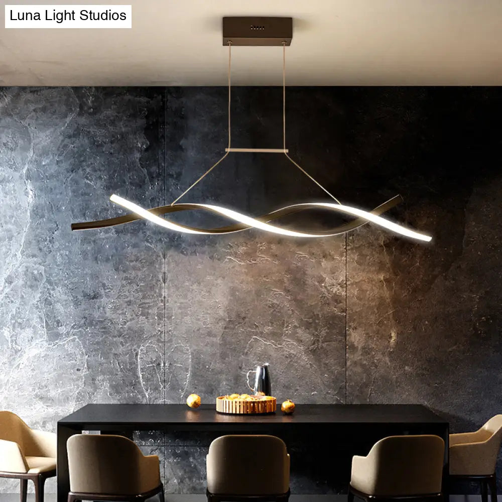 DecorBites™ Nordic Style Acrylic Twisted Island LED Pendant Light, Black Ceiling Fixture