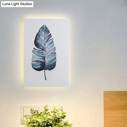 Nordic style banana leaf led wall art living room fixture