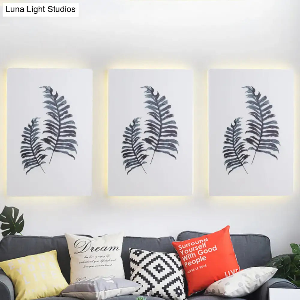 Nordic style banana leaf led wall art living room fixture