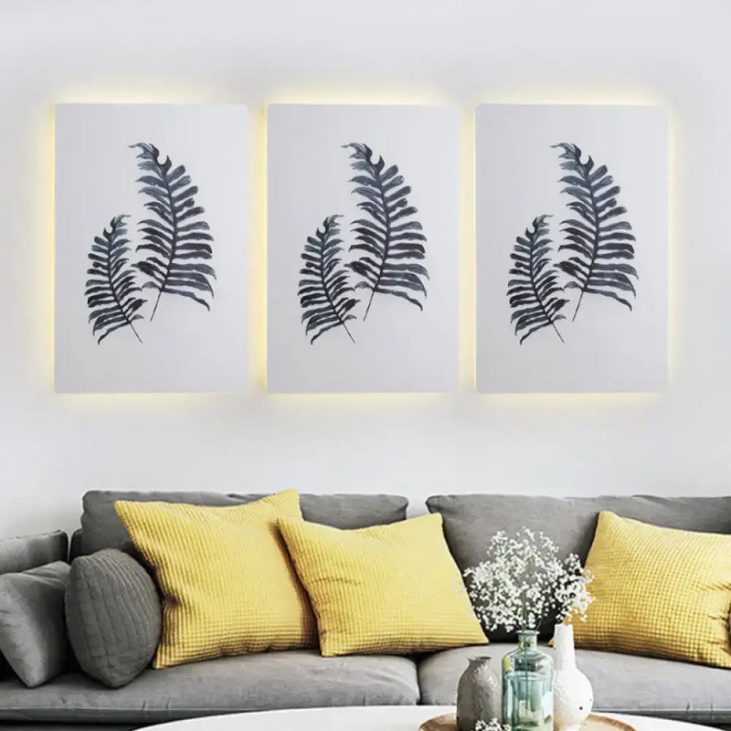 Nordic style banana leaf led wall art living room fixture