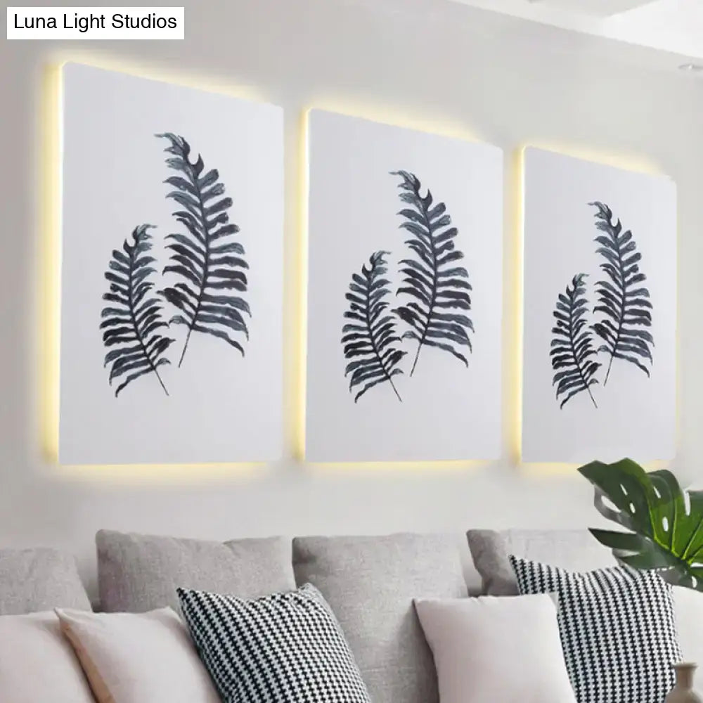 Nordic style banana leaf led wall art living room fixture