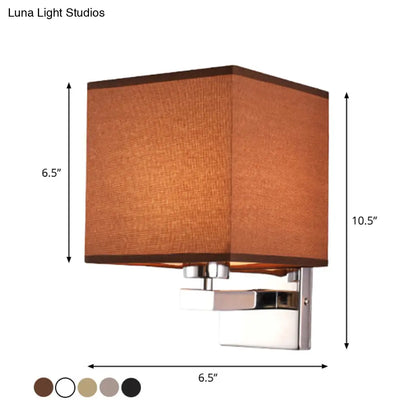 DecorBites™ Nordic Style Beige Cube Wall Light - 1 Head Fabric Wall Mounted Fixture for Bedroom