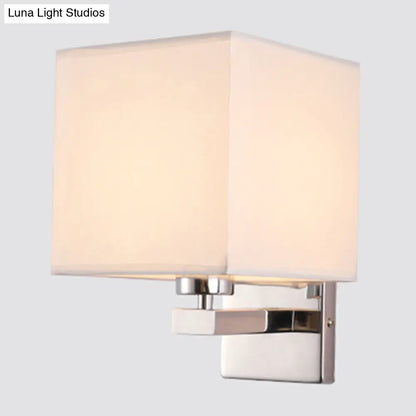 DecorBites™ Nordic Style Beige Cube Wall Light - 1 Head Fabric Wall Mounted Fixture for Bedroom